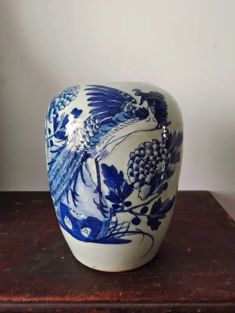 青花开光冬瓜罐