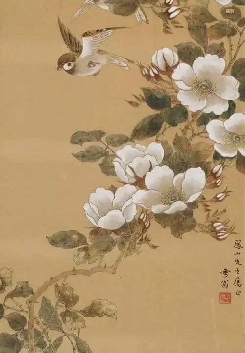 工笔花鸟镜心