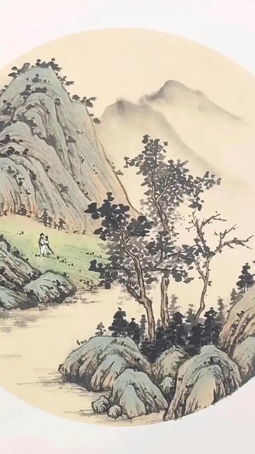 浅绛山水条屏